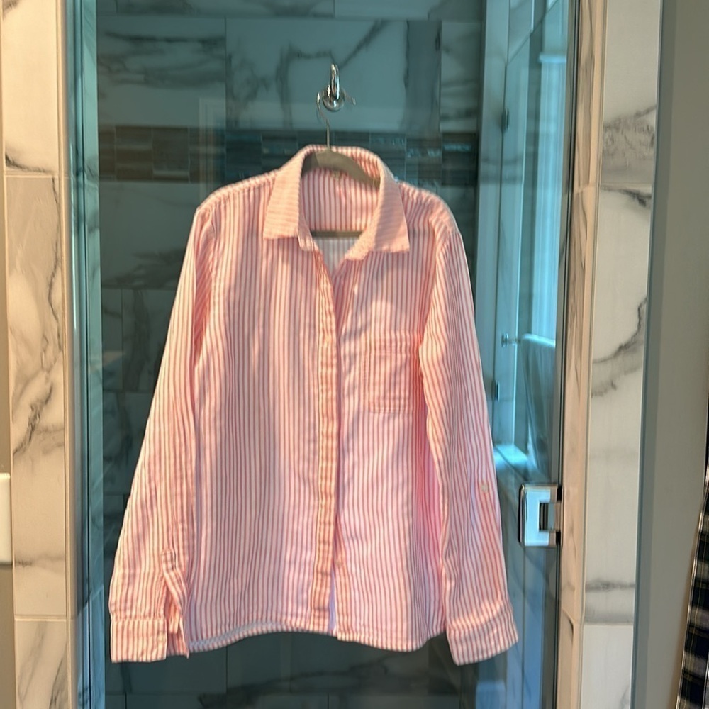 Tyler Boe cotton strip pink & white